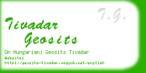 tivadar geosits business card